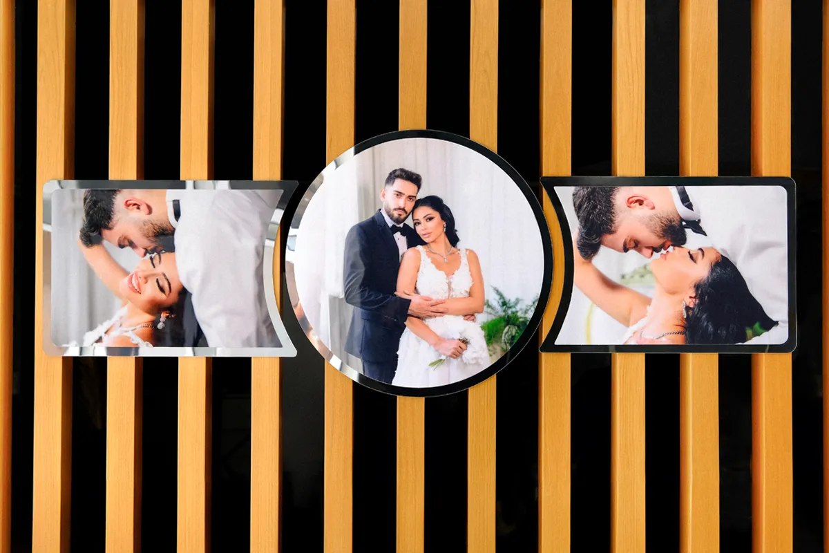 180x60 Aynalı Olips Üçlü Çerçeve (1 Adet) (Siyah)