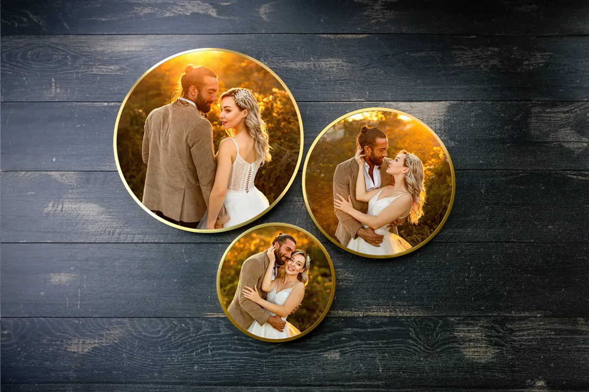 50x40x30 Metal Oval Çerçeve (1 Adet) (Gold)